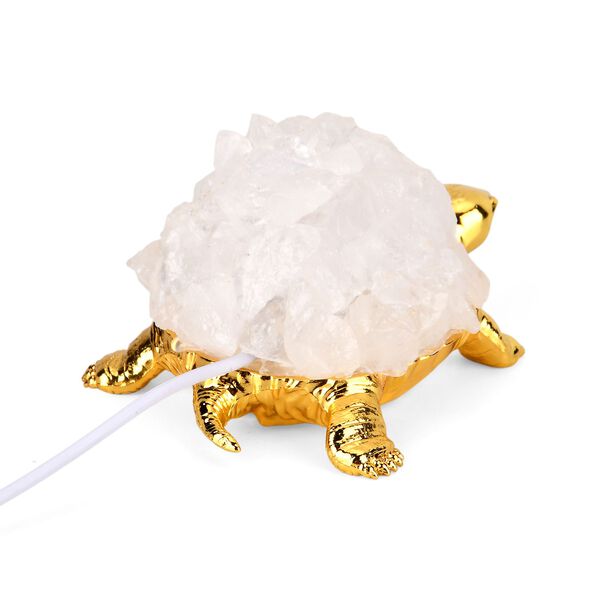 LIVMORE Leuchtende Kristallschildkr&ouml;te, Bergkristall Optik, LED Licht, Wei&szlig; image number 6