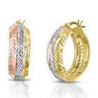 Diamantschliff Tricolor Ohrringe, 925 Silber ca. 3,50g