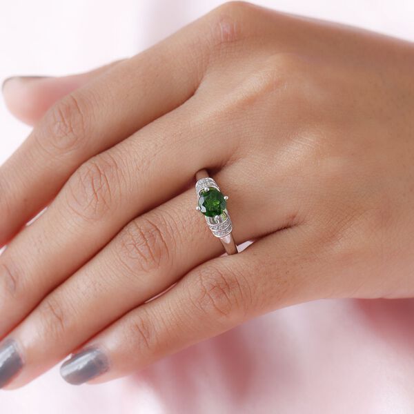 Nat&uuml;rlicher Chromdiopsid und Zirkon-Ring - 1,11 ct. image number 3