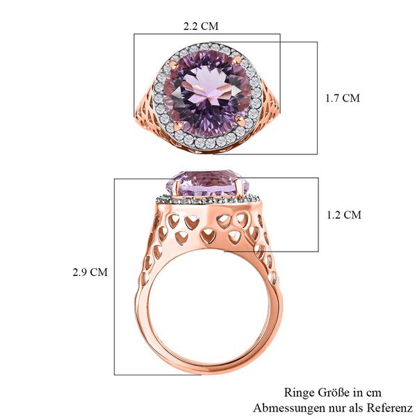 Rose De France Amethyst und Zirkon Ring - 6,98 ct. image number 7