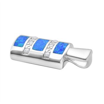 Simulierter blauer Opal und Zirkonia Anh&auml;nger