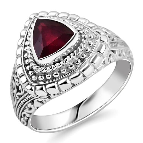 Afrikanischer Rubin (Fissure gefüllt) Ring 925 Silber (Größe 18.00) ca. 2,69 ct image number 0