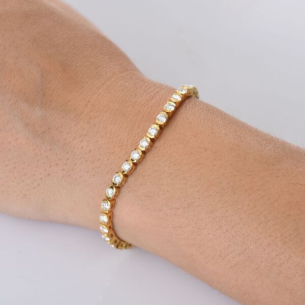 D joy Moissanit Armband ca. 20 cm 925 Silber 750 Gelbgold Vermeil ca. 5,46 ct. image number 2