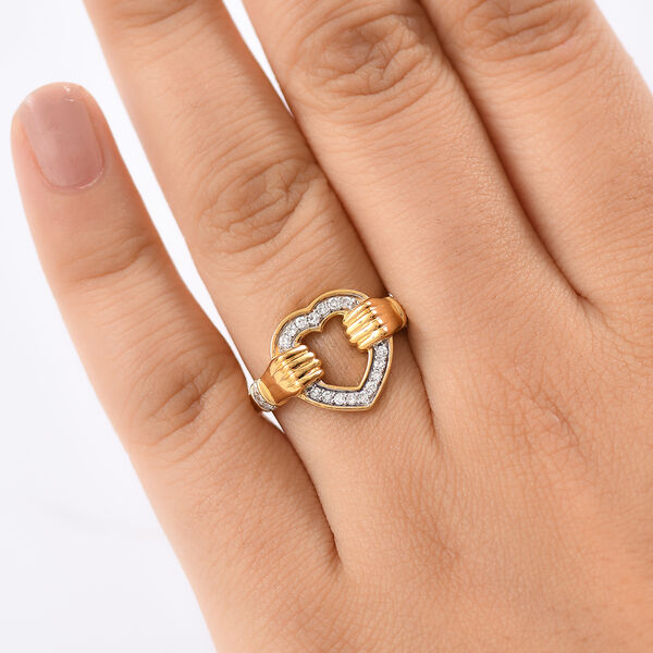 LUXURIANT SI Labor Diamant Ring, 925 Silber 750 Gelbgold Vermeil - 0,24 ct. image number 3