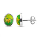 Grüne Mojave-Türkis Ohrringe, 925 Silber ca. 2,44 ct