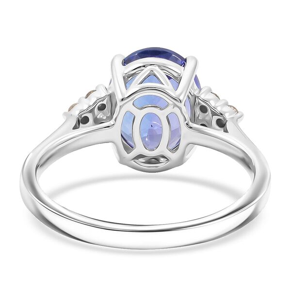 LUXORO AGI zertifiziert und gepr&uuml;ft AAAA Tansanit und Diamant  Ring in 585 Wei&szlig;gold - 3 ct. image number 4