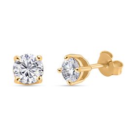 RADIANTA GRA zertifiziert Moissanit (D-VVS) Ohrringe 925 Silber 750 Gelbgold Vermeil ca. 0.89 ct RADIANTA GRA zertifiziert Moissanit (D-VVS) Ohrringe 925 Silber 750 Gelbgold Vermeil ca. 0.89 ct