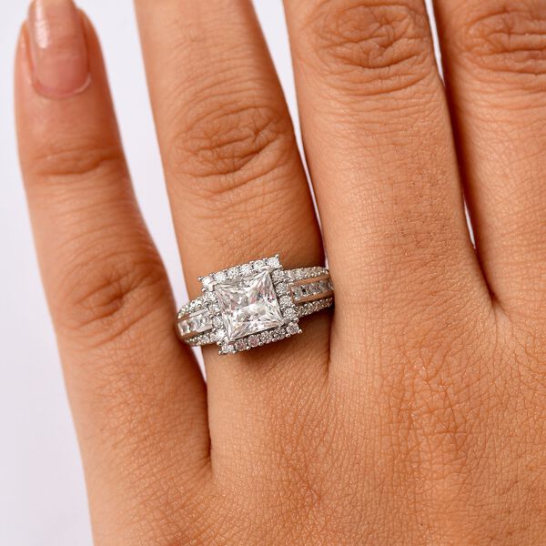 D’joy Moissanit Ring 925 Silber rhodiniert (Größe 20.00) ca. 2,57 ct image number 2