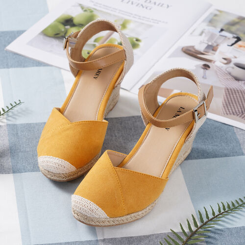 LA MAREY: Espadrilles mit Keilabsatz, Gelb  image number 0