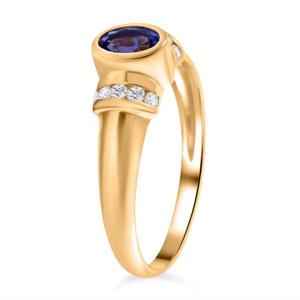 AAA Tansanit und Zirkon Ring - 0,71 ct. image number 2