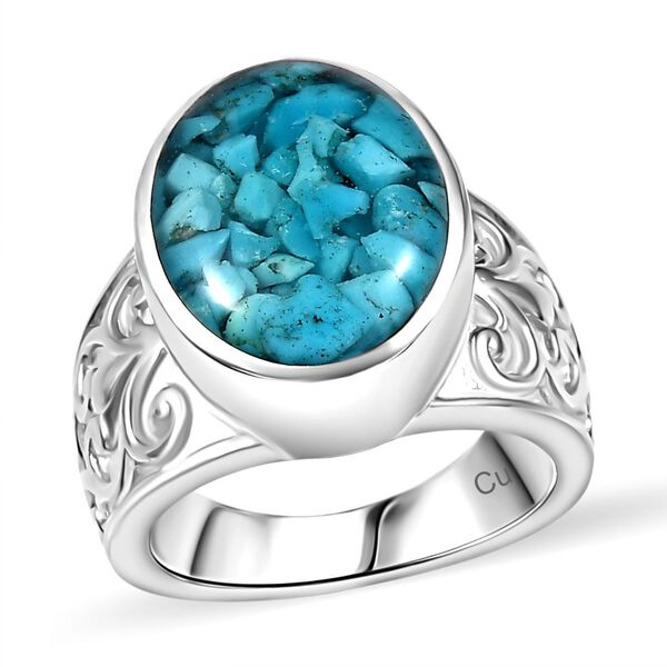 Sleeping Beauty Matrix Türkis Ring 950 Kupfer (Größe 18.00) ca. 7,00 ct image number 4