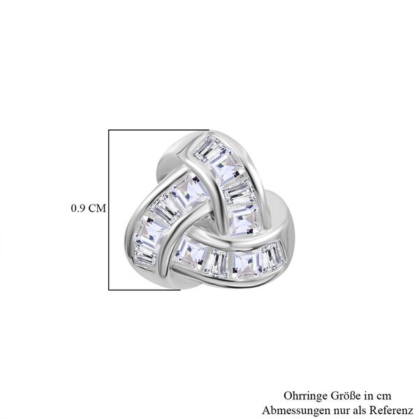 Liebesknoten weiße Zirkonia-Ohrringe, 925 Silber rhodiniert - 2,20 ct. image number 3