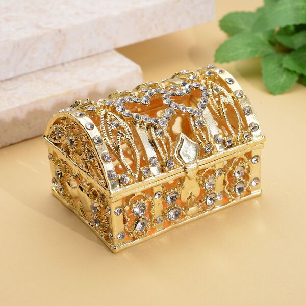 Schatztruhe Tablettend&ouml;schen mit Kristallen, emailliert, mehrfarbig, 7,5x2 cm, Schatztruhe image number 2