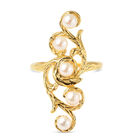 Japanische Akoya Perle Ring 925 Silber Gelbgold Vergoldet image number 0