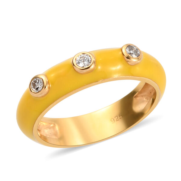 Diamant Ring 925 Silber vergoldet  ca. 0,10 ct image number 4