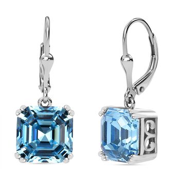 J Francis gefertigt mit SWAROVSKI- Aquamarin Swarvoski Kristall Ohrringe