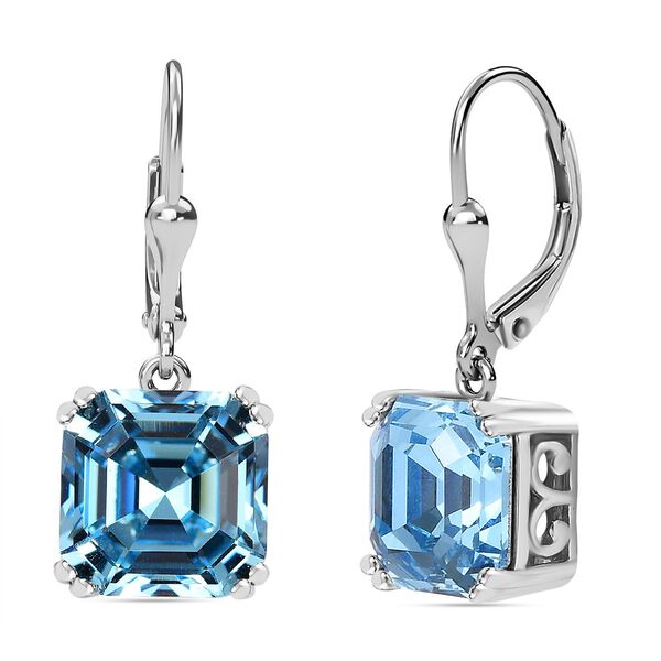 J Francis gefertigt mit SWAROVSKI- Aquamarin Swarvoski Kristall Ohrringe