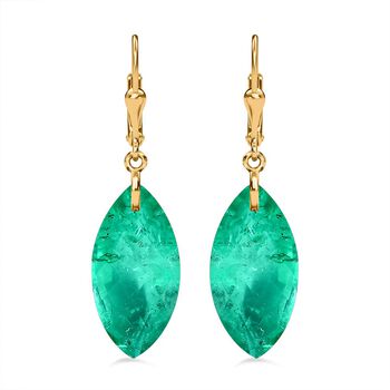 AAA Smaragd-Quarz Triplette, Ohrringe 925 Silber vergoldet ca. 27.40 ct