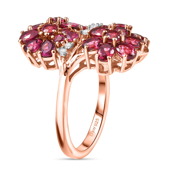D'Joy nat&uuml;rlicher Rhodolith Granat und Zirkon Ring - 5,17 ct. image number 5