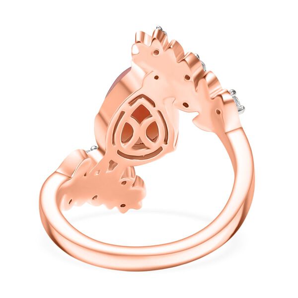 AA Vinicunca-Peruanischer-Opal, Weißer Zirkon Ring 925 Silber 750 rosévergoldet (Größe 21.00) ca. 1.88 ct image number 5
