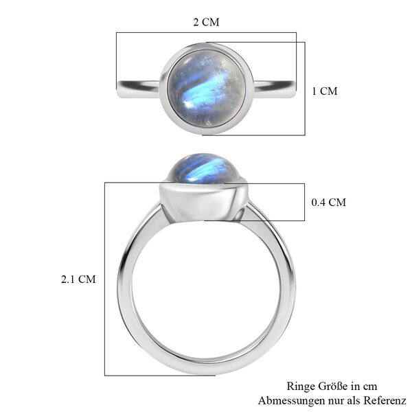 Regenbogen Mondstein Ring, ca. 2,29 ct. image number 8