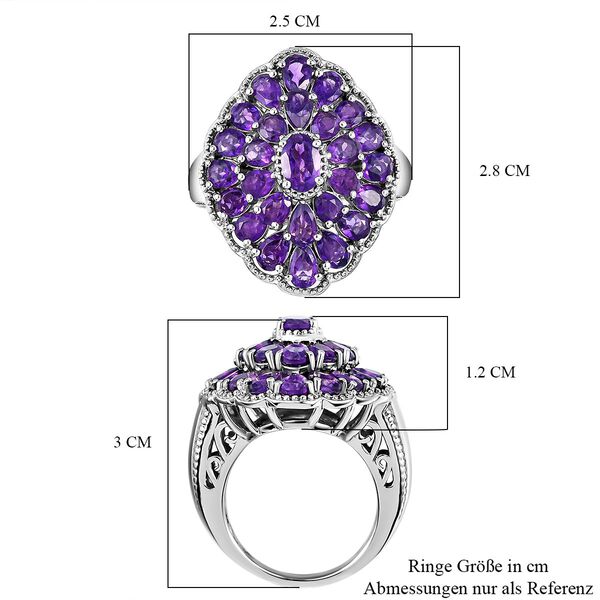 Afrikanischer Amethyst-Ring 925 Silber platiniert  ca. 4,97 ct image number 7