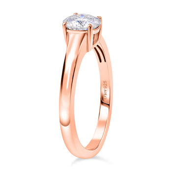 D'Joy 120 Facetten Moissanit Ring 925 Silber ros&eacute;vergoldet (Gr&ouml;&szlig;e 17.00) ca. 0,78 ct