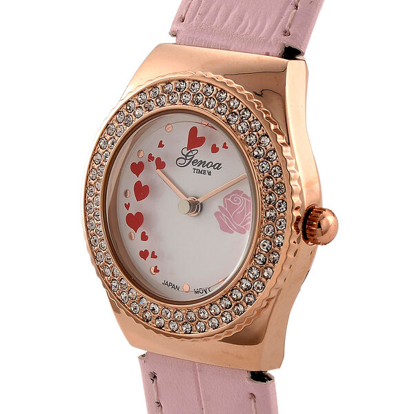 GENOA - J Francis gefertigt mit SWAROVSKI Wei&szlig;er Swarovski Kristall Uhren 23 cm Reine Legierung IP Rosa Plattierung image number 3