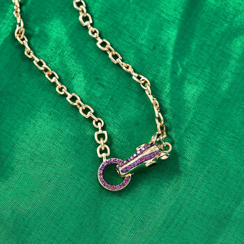 GP - Schwarzer Spinell, Nat&uuml;rlicher Rhodolith Granat Halskette ca. 45 cm 925 Silber 750 Gelbgold Vermeil ca. 1,00 ct.