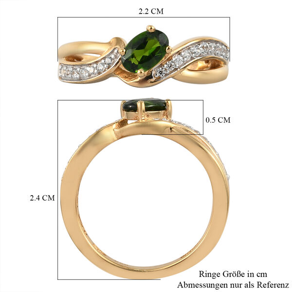 Natürlicher Chromdiopsid und Zirkon-Ring - 0,70 ct. image number 7