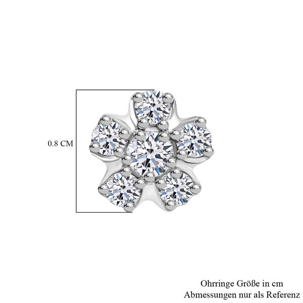 LUXURIANT 0,50 ct. SI Labor Diamant Ohrringe, 925 Silber platiniert image number 3