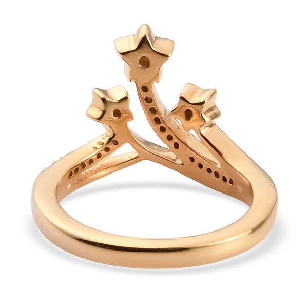 Diamant 3 Stern Ring 925 Silber Gelbgold Vermeil image number 6