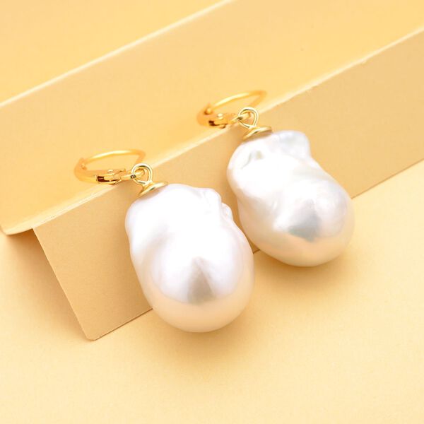 S&uuml;&szlig;wasser Perlen-Ohrringe, 925 Silber vergoldet image number 1