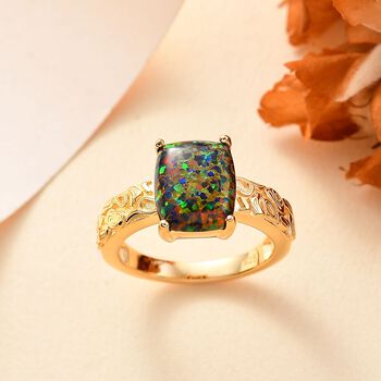 Labor schwarzer Opal-Ring - 1,72 ct.