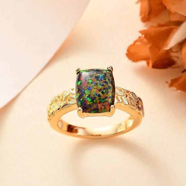 Labor schwarzer Opal-Ring - 1,72 ct. image number 2