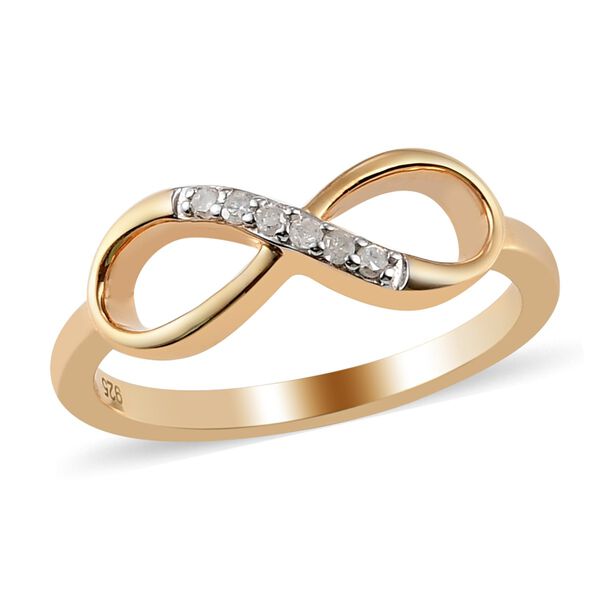 Diamant Infinity Ring 925 Silber 585 Vergoldet image number 5