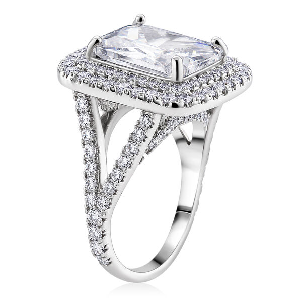 Wei&szlig;er Zirkonia Ring Nickelfreies Messing (Gr&ouml;&szlig;e 17.00) image number 4