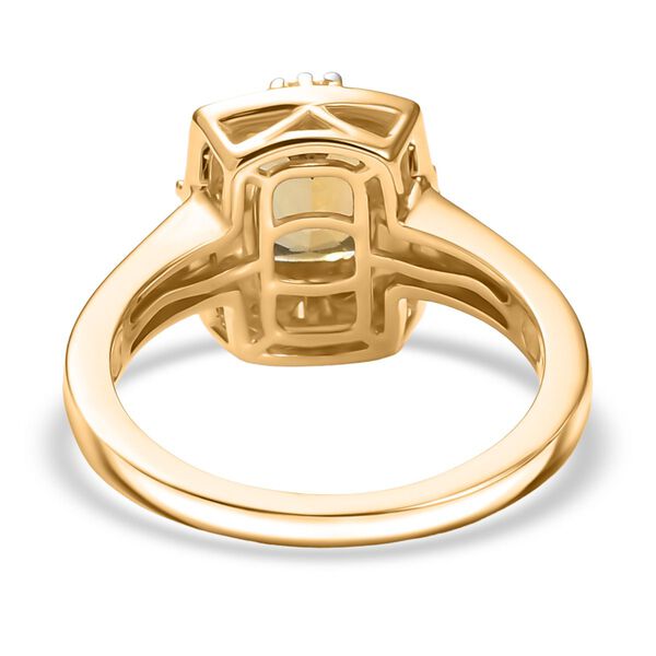 AA Nat&uuml;rlicher goldener Tansanit, wei&szlig;er und gelber Diamant Ring in 375 Gold - 1,77 ct. image number 5