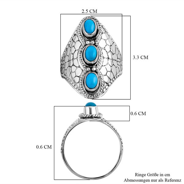 Royal Bali Kollektion- Natürlicher Sleeping Beauty Türkis-Ring - 1,34 ct. image number 5