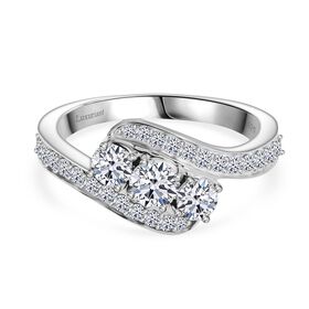 Lab Grown Diamant SI Ring 925 Silber rhodiniert (Größe 20.00) ca. 1,00 ct