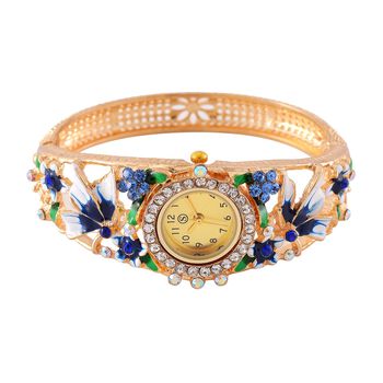 Mehrfarbiger Kristall Uhren WA7 cm Reiner Edelstahl emailliert