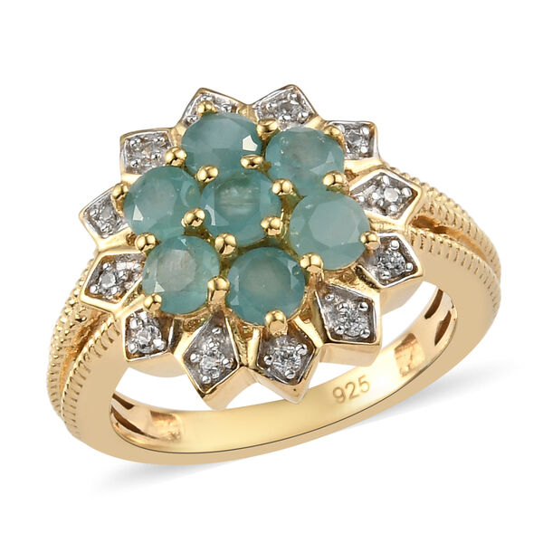 Grandidierit und Zirkon Ring 925 Silber vergoldet  ca. 1,43 ct image number 4