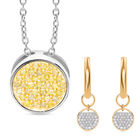 Gelber Diamant P3 Schmuckset 925 Silber platiniert ca. 0,50 ct.