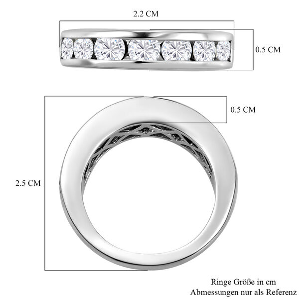 88 Facetten Moissanit-Ring, 925 Silber platiniert  ca. 1,61 ct image number 6