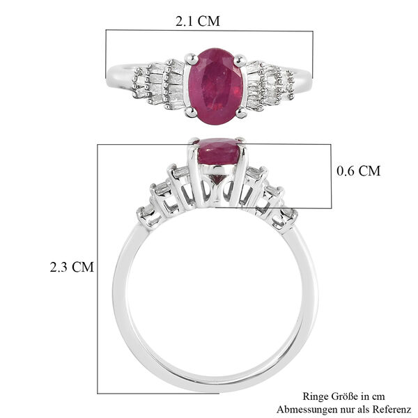 Fissure gef&uuml;llt Rubin und Diamant Ring 925 Silber platiniert  ca. 1,41 ct image number 8