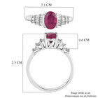 Fissure gefüllt Rubin und Diamant Ring 925 Silber platiniert  ca. 1,41 ct image number 6