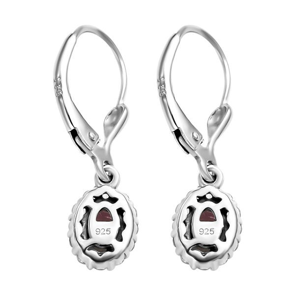 Rosa Turmalin und wei&szlig;e Zirkon-Ohrringe, 925 Silber platiniert ca. 0.95 ct image number 5