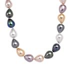 Mehrfarbige Muschelperlen Halskette ca. 50 cm Reiner Edelstahl Standard