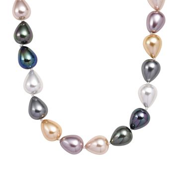 Mehrfarbige Tropfen Muschelkernperle 50cm Halskette