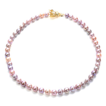 Mehrfarbige Edison Perle mit Drachen Schlie&szlig;e, Nat&uuml;rlicher Chromdiopsid Halskette ca. 50 cm lange 925 Silber Gelb Vermeil